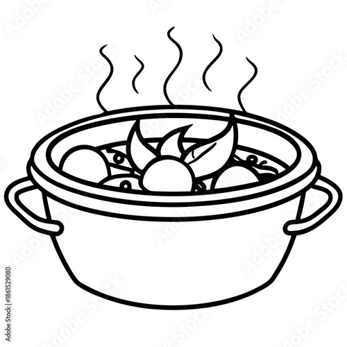 Hot Pot Silhouette Vector