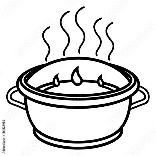 Hot Pot Silhouette Vector