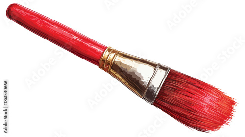 Professional Red Paint Brush Icon Vector Illustration on White Background
