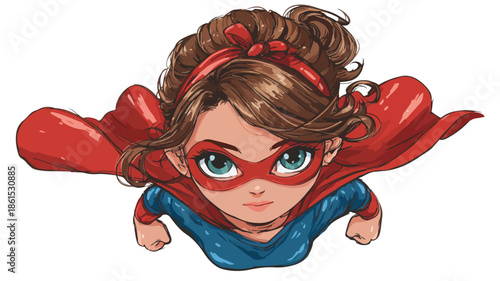 Super Daughter Cartoon Vector Illustration Isolated Vector