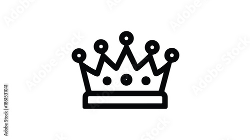 Kingdom Vector Line Icon with Outline Isolated on White Background