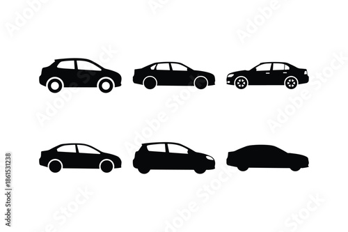 Car Silhouette Minimal Flat Vector
