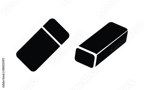 Eraser Silhouette Minimal Flat Vector