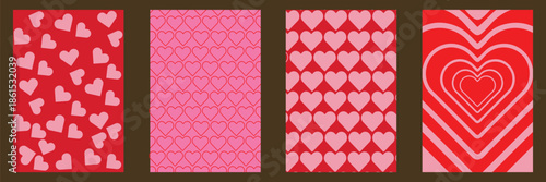 set of seamless patterns. collection of lovely heart patterns perfect for romantic backgrounds and festive Valentine's Day designs