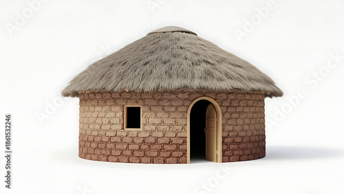 An indian house on white background