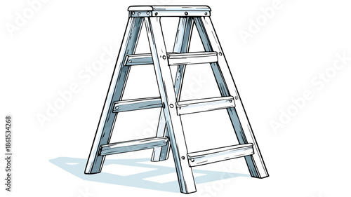 Ladder Drawing on White Background Vector Illustration for Creative Designs