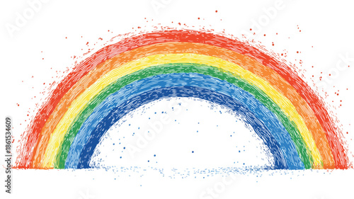 Vibrant Rainbow with Rainbow Background Vector Outline