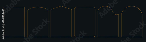 Thin set gold elegant luxury frames. Vector simple line gold border square. Premium design template for card, cosmetic, wedding, gala invitation.