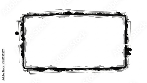 Black and white rectangle with a distressed border