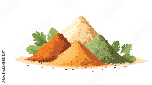 Colorful Coriander Powder Icon Vector Illustration