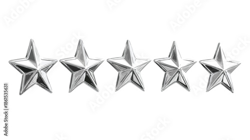 Silver Stars Vector with Outline for Professional Designs