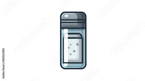 Modern Salt Shaker Flat Vector Illustration for Kitchen Designs