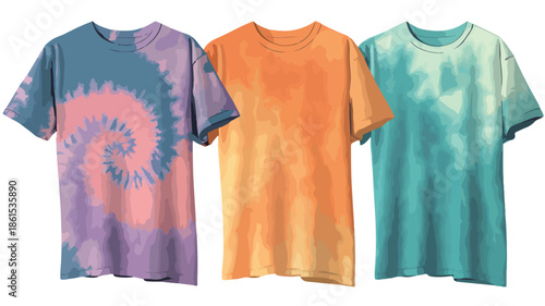 Stylish Tie-Dye Shirts Vector Illustration for Design Professionals