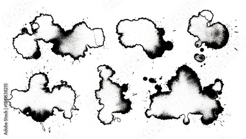 Black smoke clouds for design and decoration purposes easily