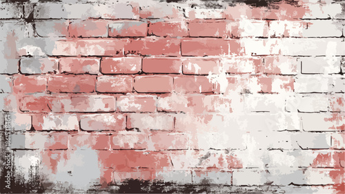 Grunge Brick Wall Painting Vector with Texture for Design Projects