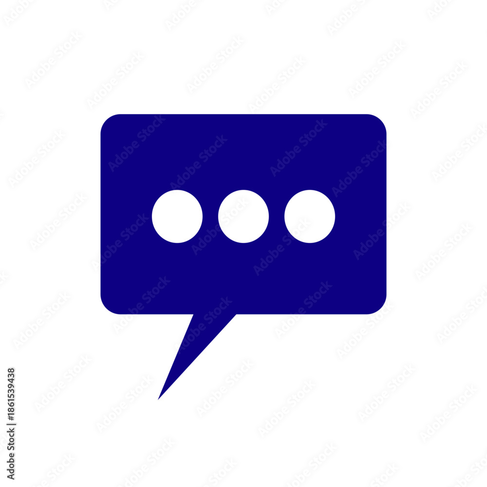 Naklejka premium Blue chat bubble, speech bubble icon. Blue chat icon, symbol, speech sign vector icon.