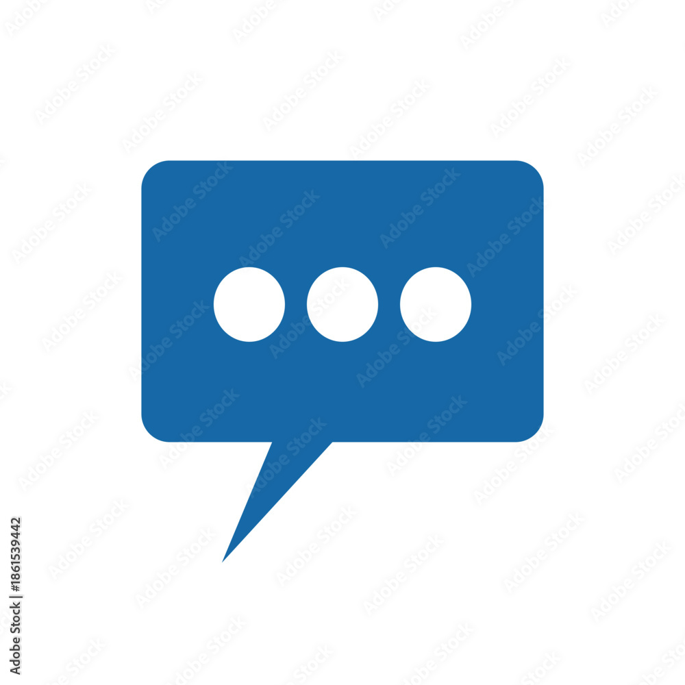 Fototapeta premium Blue chat bubble, speech bubble icon. Blue chat icon, symbol, speech sign vector icon.