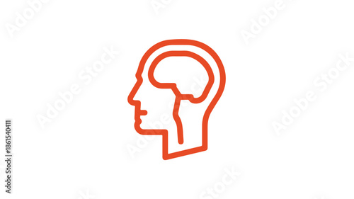 Professional Line Icon of Isolated Head Vector with Outline