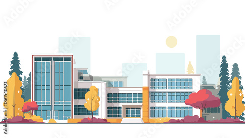 Modern University College Campus High School Buildings Education