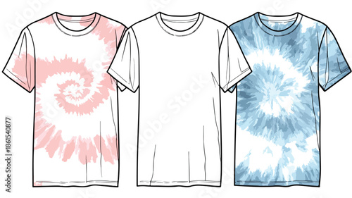 Stylish Tie-Dye Shirts Vector Illustration for Design Professionals