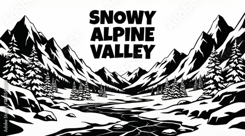 wide alpine valley covered in fresh snow reveals dramatic peaks and winter silence, offering a clean, high contrast landscape ideal for seasonal and luxury travel visuals