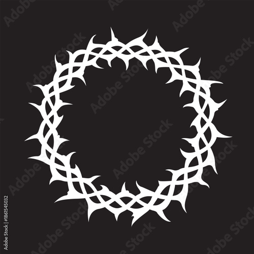 crown of thorns image isolated on black background