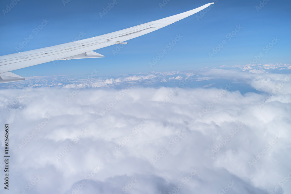Fototapeta premium high altitude fluffy white cumulus clouds