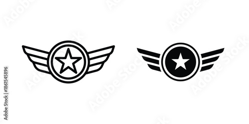 Air force icons in different styles. Simple icon design