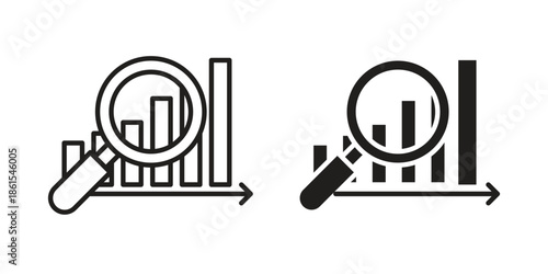 Analysis icons in different styles. Simple icon design