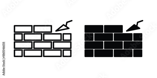 Brickwork icons in different styles. Simple icon design