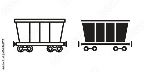 Cargo wagon icons in different styles. Simple icon design