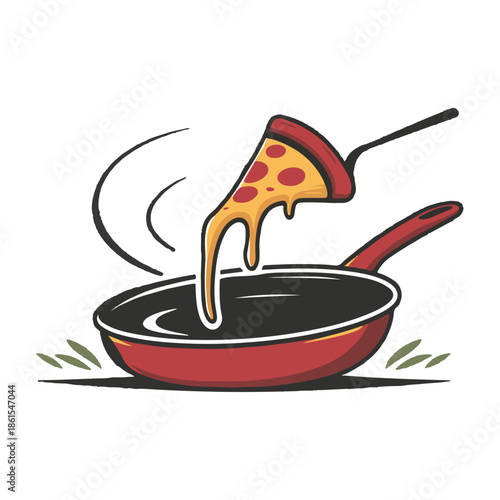 Fast food pizza and restaurant logo