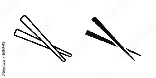 Chopsticks icons in different styles. Simple icon design