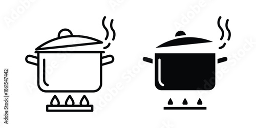 Cooking icons in different styles. Simple icon design