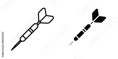 Dart icons in different styles. Simple icon design