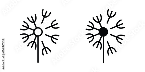 Dandelion icons in different styles. Simple icon design