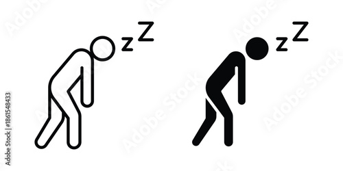 Fatigue icons in different styles. Simple icon design