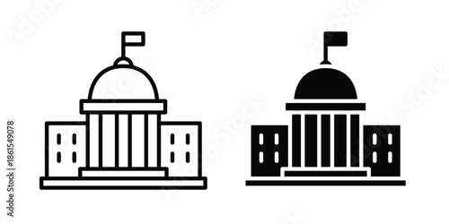 Government icons in different styles. Simple icon design