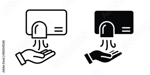 Hand dryer icons in different styles. Simple icon design