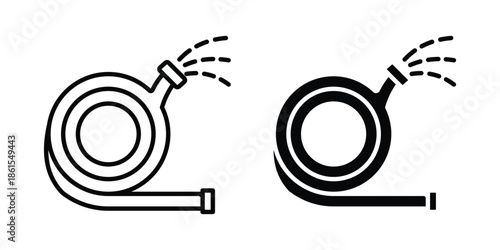 Hose icons in different styles. Simple icon design