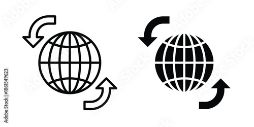 Import-export icons in different styles. Simple icon design