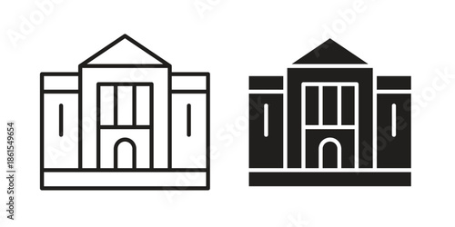 Institute icons in different styles. Simple icon design