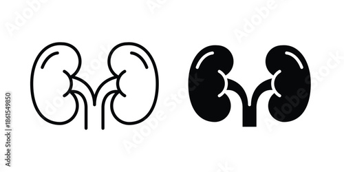 Kidney icons in different styles. Simple icon design