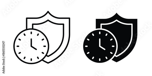 Long term protection icons in different styles. Simple icon design