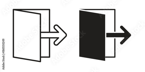 Logout icons in different styles. Simple icon design