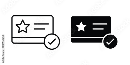Loyalty card icons in different styles. Simple icon design