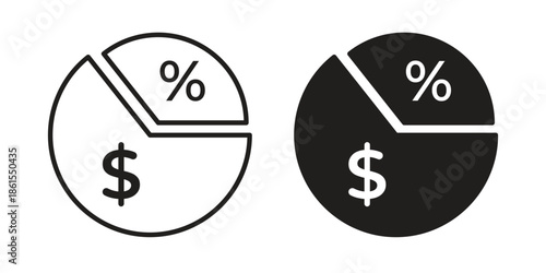Margin icons in different styles. Simple icon design
