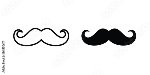 Moustache icons in different styles. Simple icon design