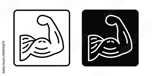 Muscle fiber icons in different styles. Simple icon design