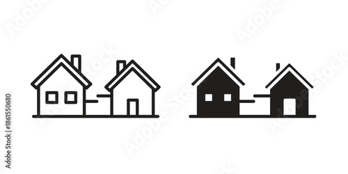 Neighborhood icons in different styles. Simple icon design